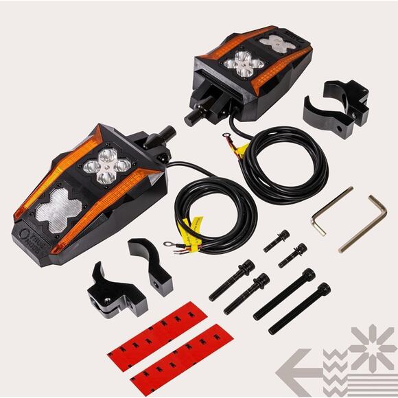 UTV Side Mirrors w/ Amber Turn Signals & LED Pods – Fits RZR Ranger Can-Am - Picture 8 of 8